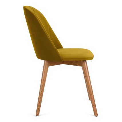 Dining chair BAKERI 86x48 cm yellow/light oak