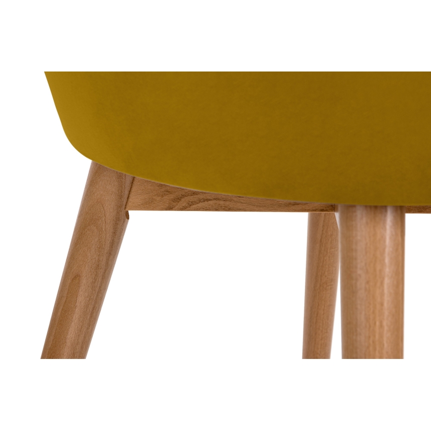 Dining chair BAKERI 86x48 cm yellow/light oak