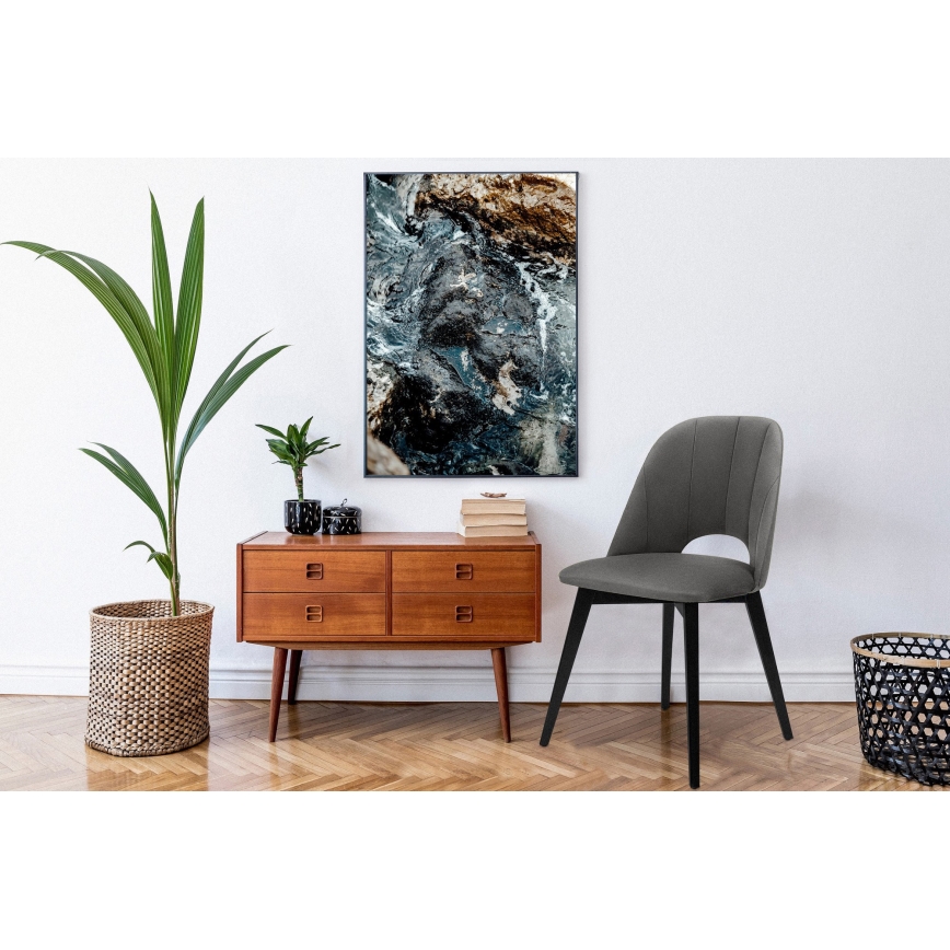 Dining chair BOVIO 86x48 cm grey/beech