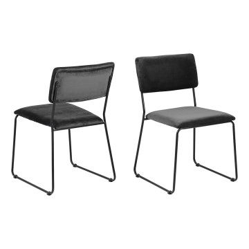 Dining chair COLE 1 pc dark grey