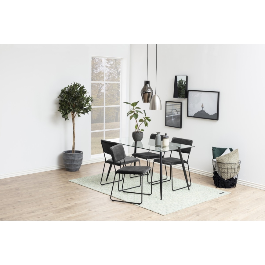 Dining chair COLE 1 pc dark grey