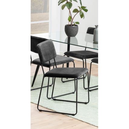 Dining chair COLE 1 pc dark grey