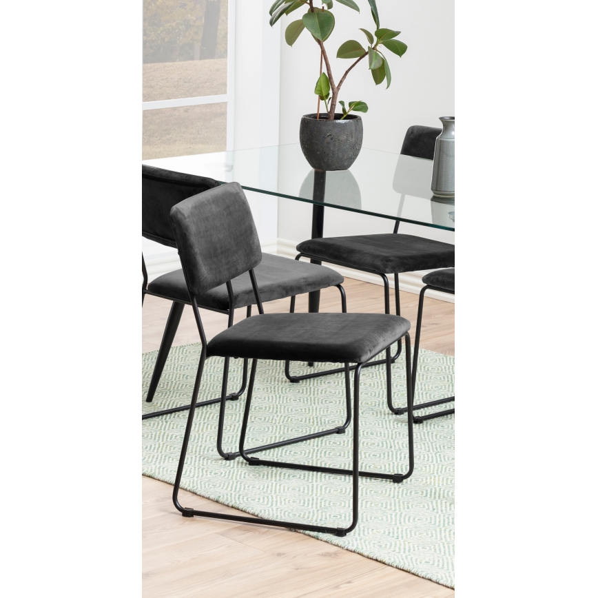 Dining chair COLE 1 pc dark grey