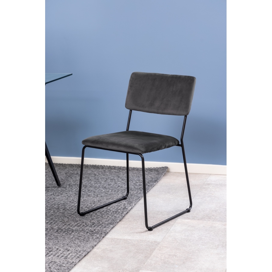 Dining chair COLE 1 pc dark grey