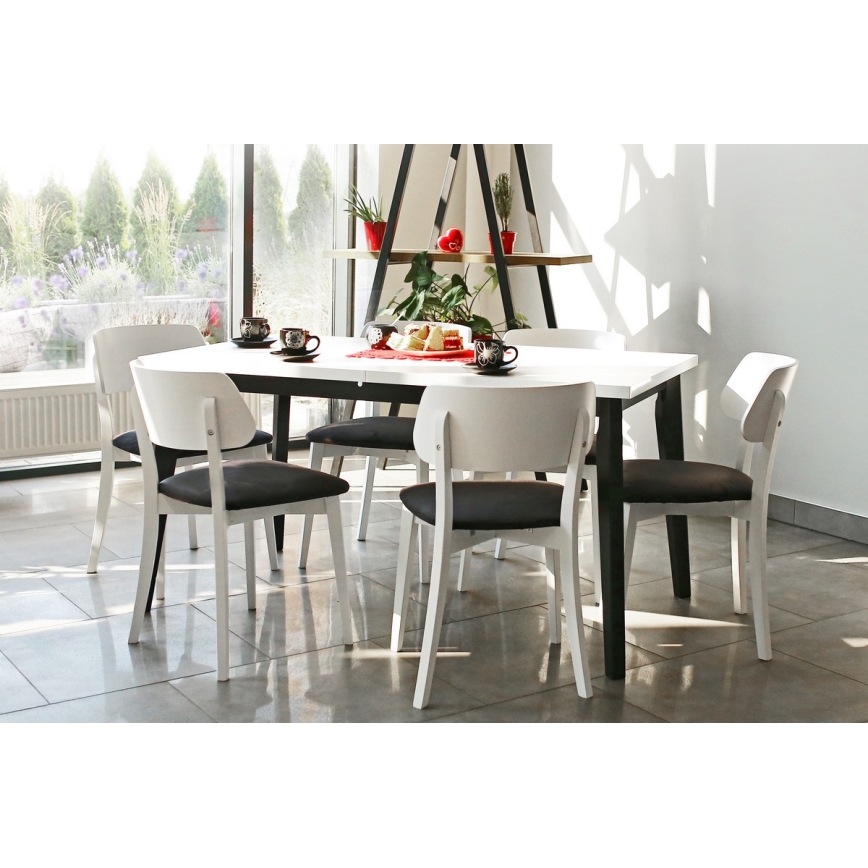 Dining chair EZRA white/black