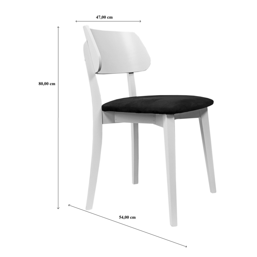 Dining chair EZRA white/black