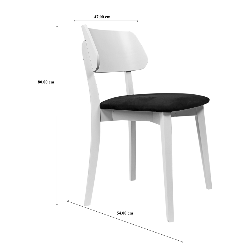 Dining chair EZRA white/black