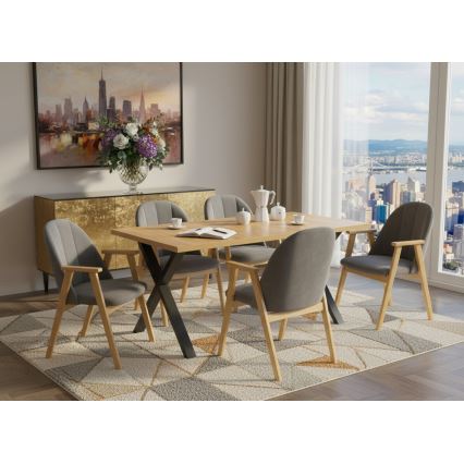 Dining chair GARDA oak/grey