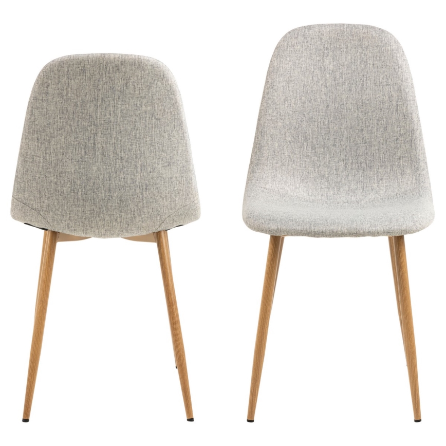 Dining chair KAIA 1 pc light grey/oak