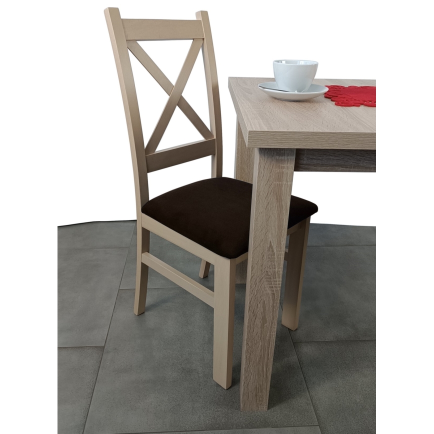 Dining chair NATE oak sonoma/dark brown