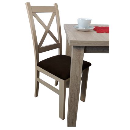 Dining chair NATE oak sonoma/dark brown
