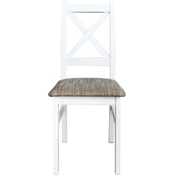 Dining chair NATE white/brown