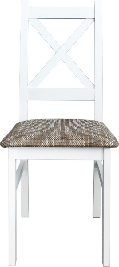 Dining chair NATE white/brown