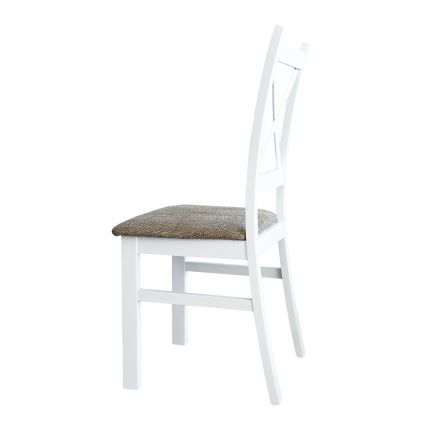 Dining chair NATE white/brown