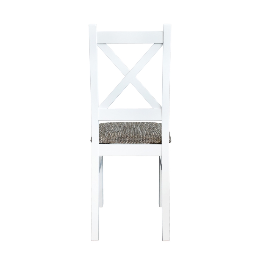 Dining chair NATE white/brown