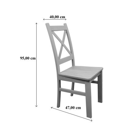 Dining chair NATE white/brown