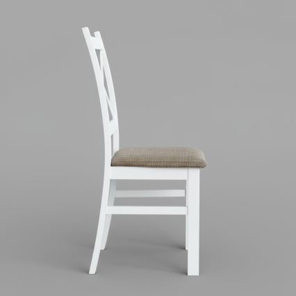 Dining chair NATE white/brown