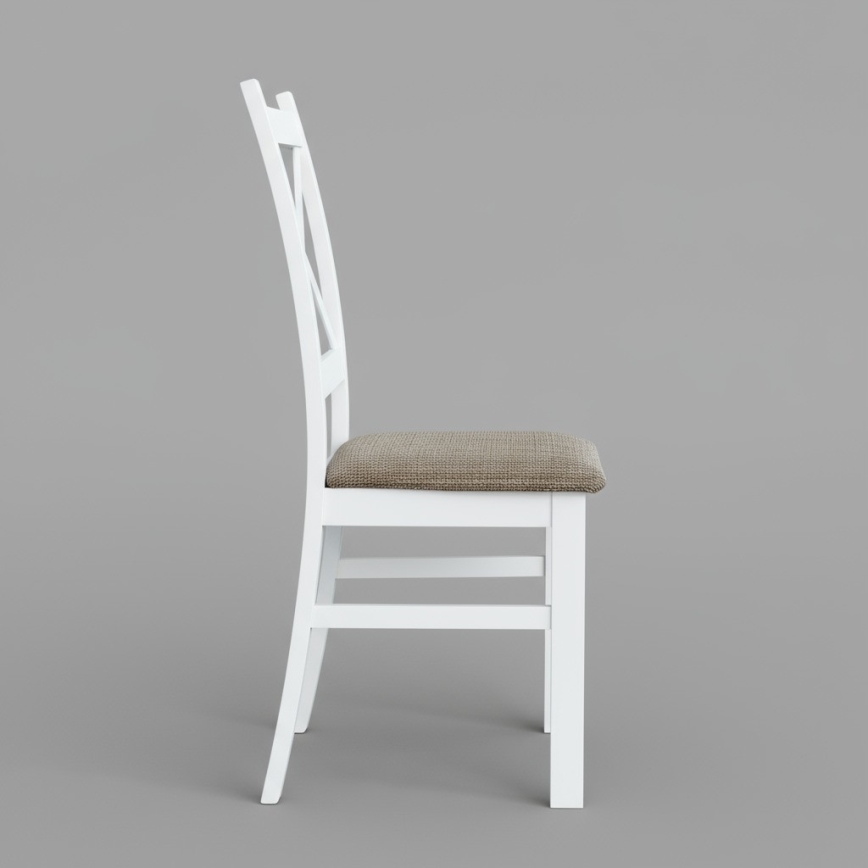 Dining chair NATE white/brown