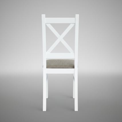 Dining chair NATE white/brown