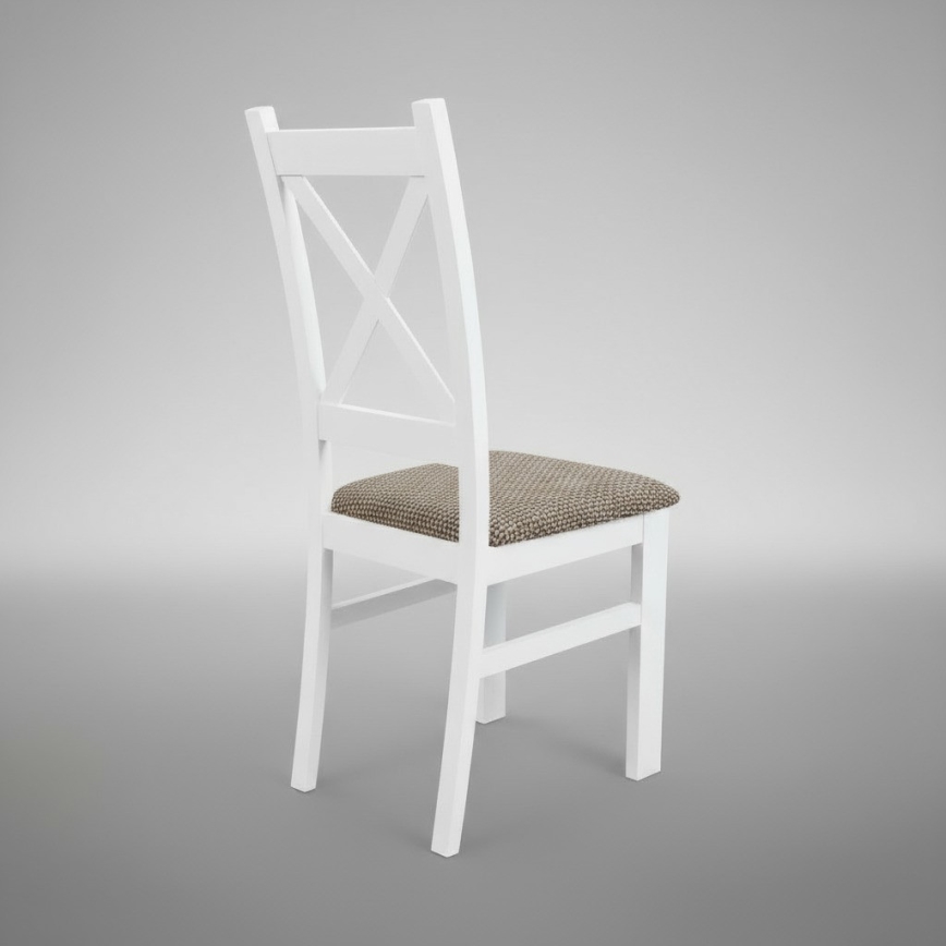 Dining chair NATE white/brown