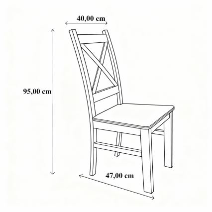 Dining chair NATE white/brown