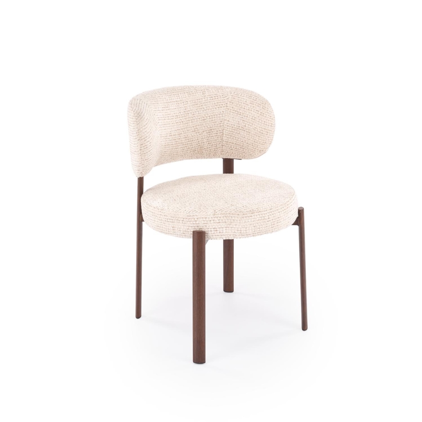 Dining chair SIDUS 1 pc beige/walnut
