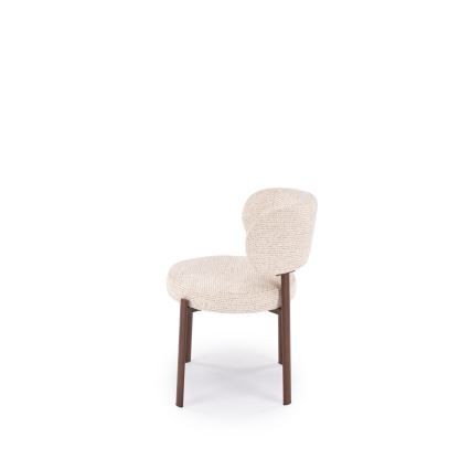 Dining chair SIDUS 1 pc beige/walnut