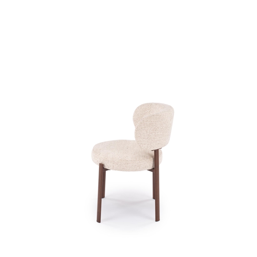Dining chair SIDUS 1 pc beige/walnut