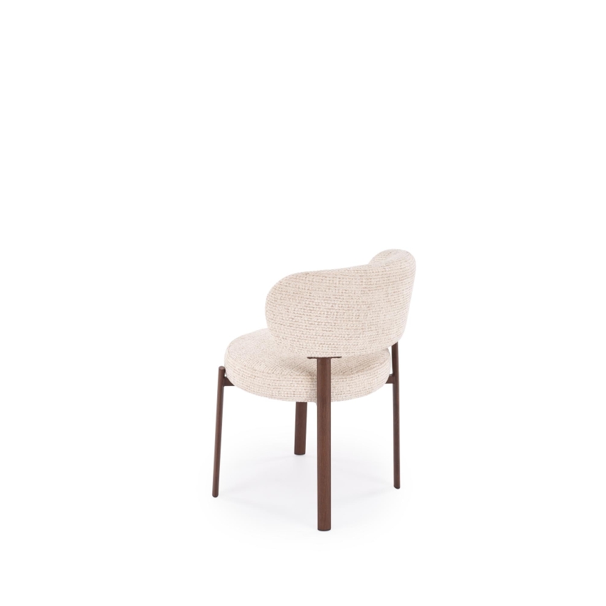 Dining chair SIDUS 1 pc beige/walnut