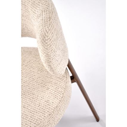 Dining chair SIDUS 1 pc beige/walnut