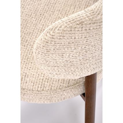 Dining chair SIDUS 1 pc beige/walnut