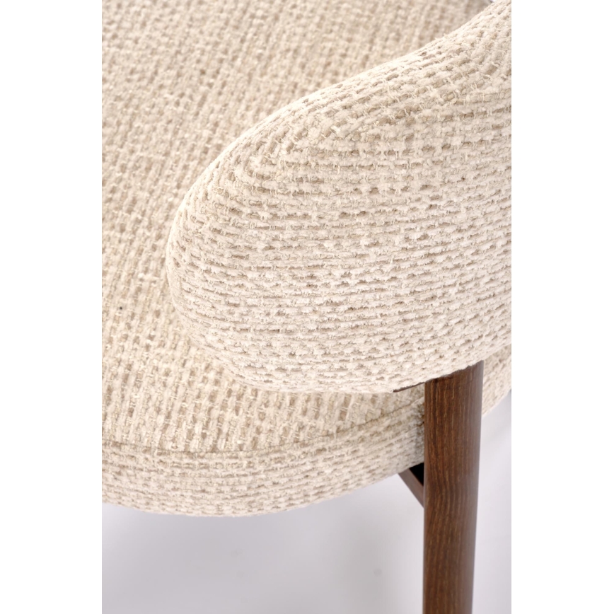 Dining chair SIDUS 1 pc beige/walnut