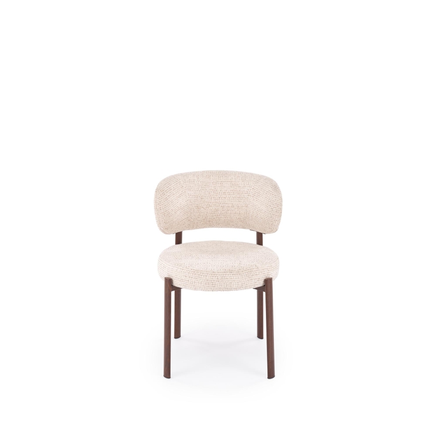 Dining chair SIDUS 1 pc beige/walnut