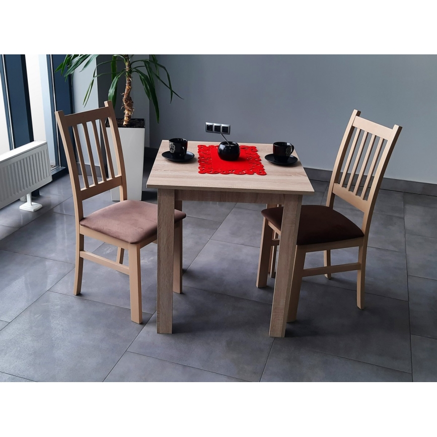 Dining chair SIMON beech/dark brown
