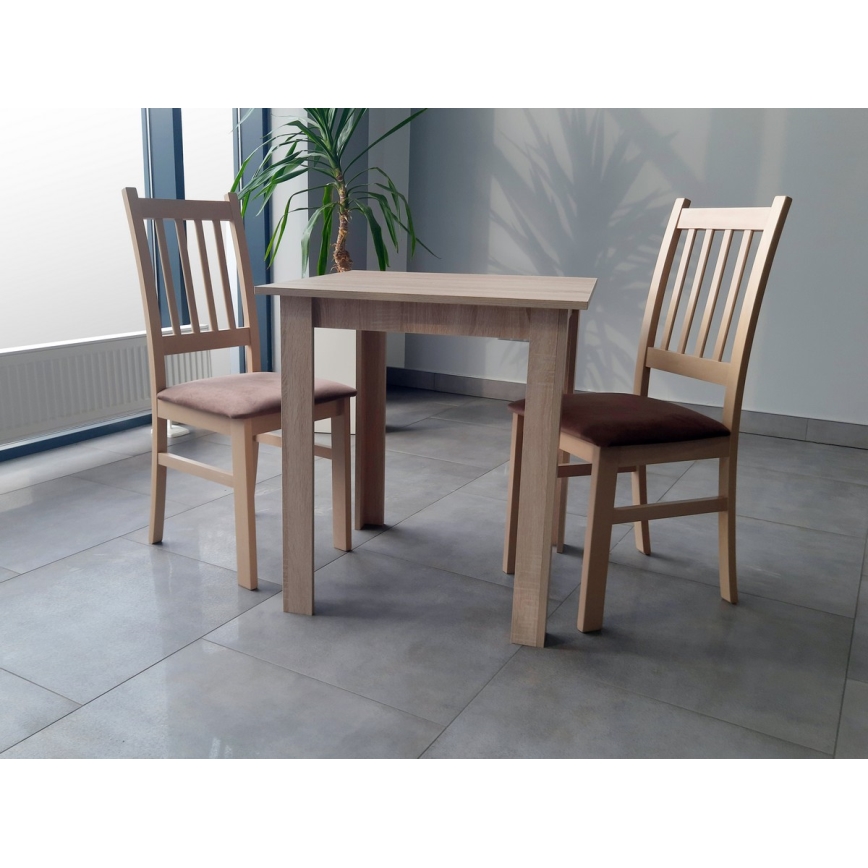 Dining chair SIMON beech/dark brown