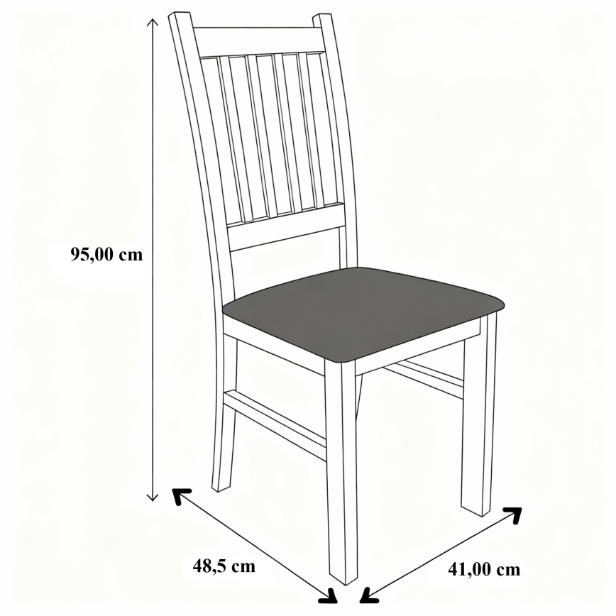Dining chair SIMON beech/dark brown
