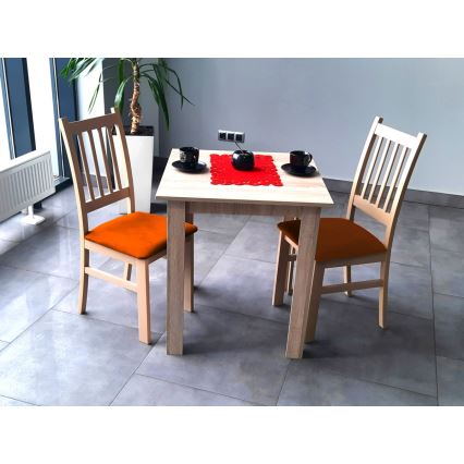 Dining chair SIMON beech/orange