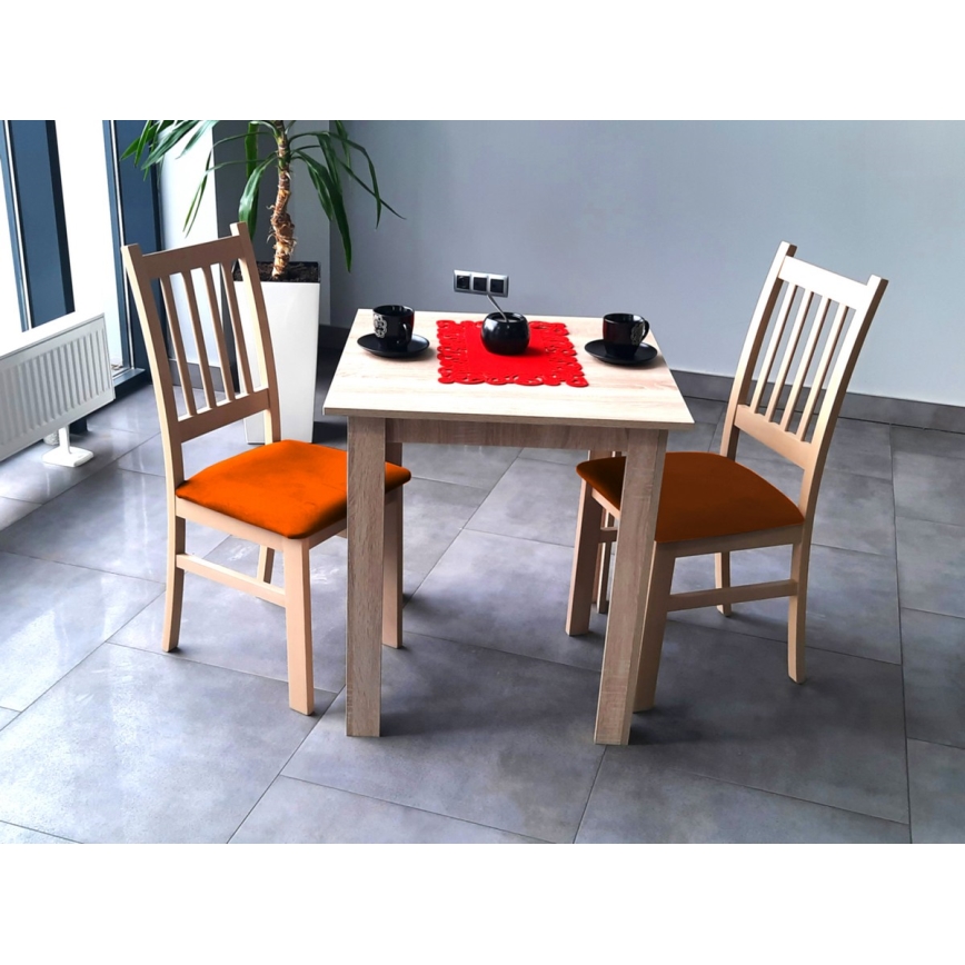 Dining chair SIMON beech/orange