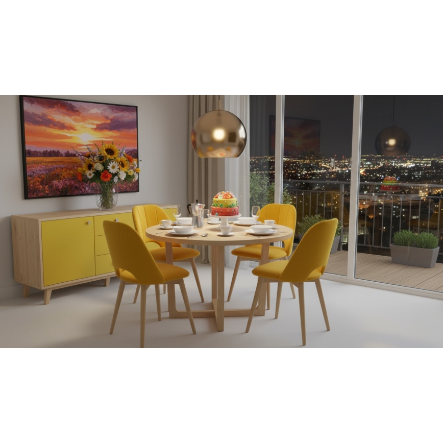 Dining chair THEO yellow