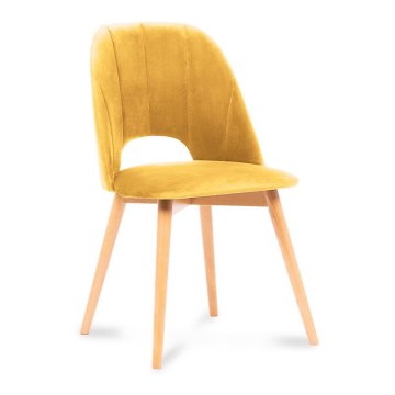 Dining chair TINO 86x48 cm yellow/light oak