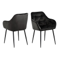 Dining chair with armrests AYLIN 1 pc black