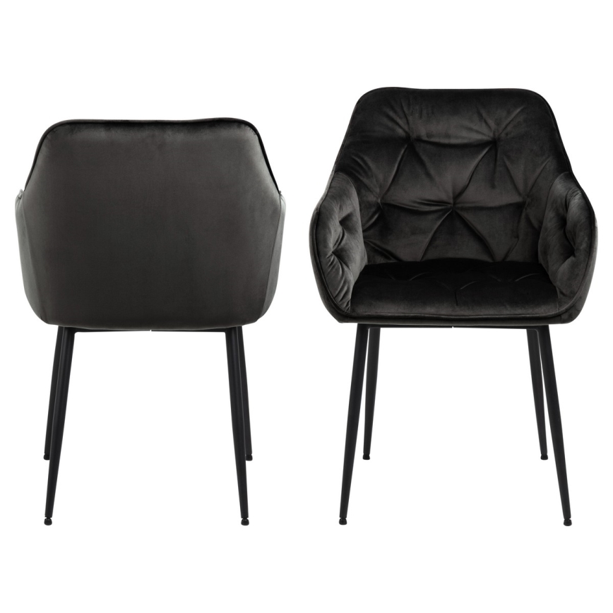 Dining chair with armrests AYLIN 1 pc black