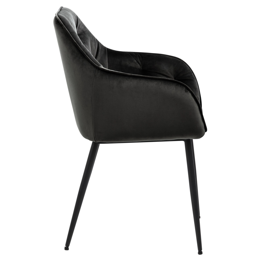 Dining chair with armrests AYLIN 1 pc black
