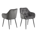 Dining chair with armrests AYLIN 1 pc dark grey