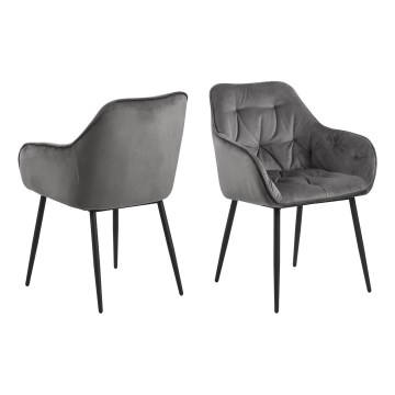 Dining chair with armrests AYLIN 1 pc dark grey