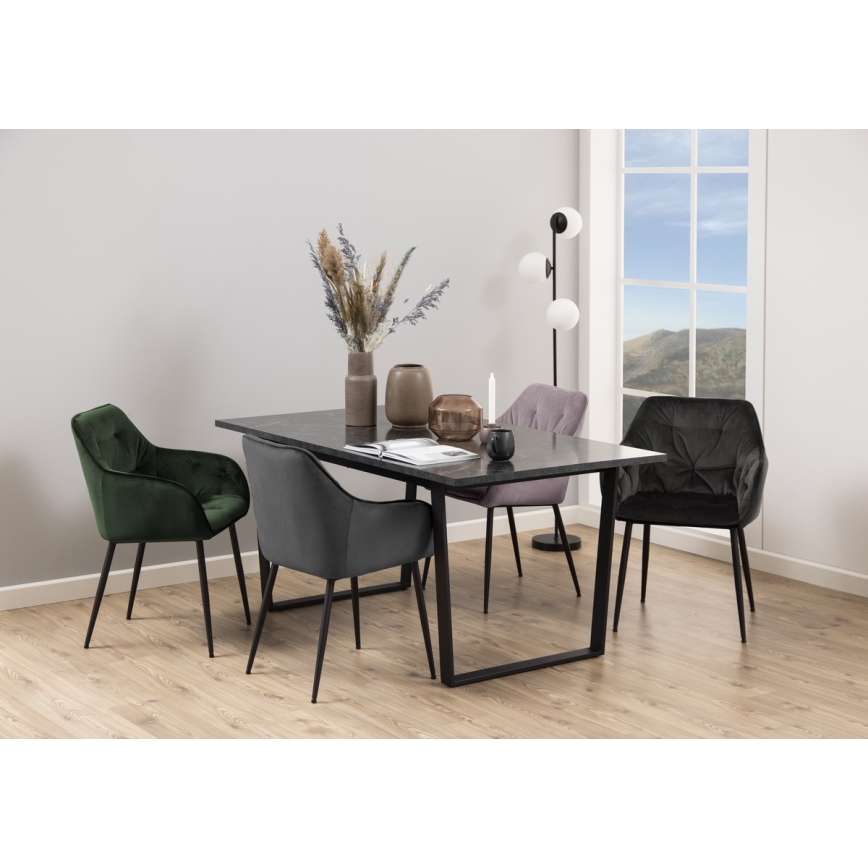 Dining chair with armrests AYLIN 1 pc dark grey