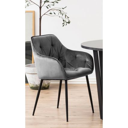 Dining chair with armrests AYLIN 1 pc dark grey
