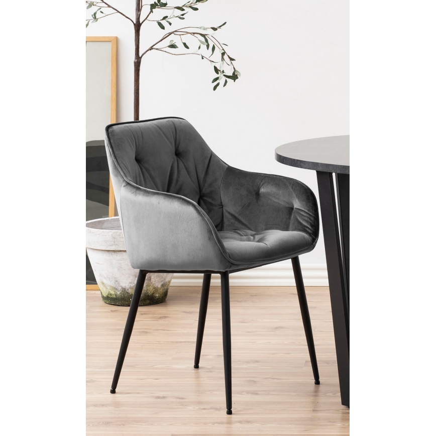 Dining chair with armrests AYLIN 1 pc dark grey