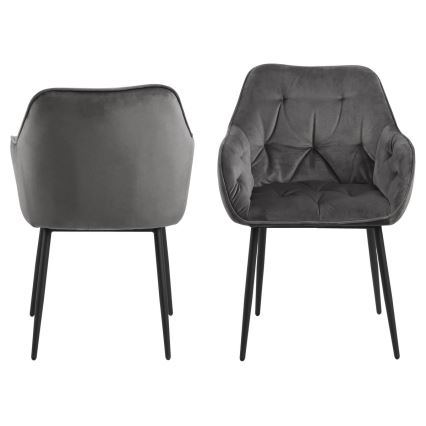 Dining chair with armrests AYLIN 1 pc dark grey