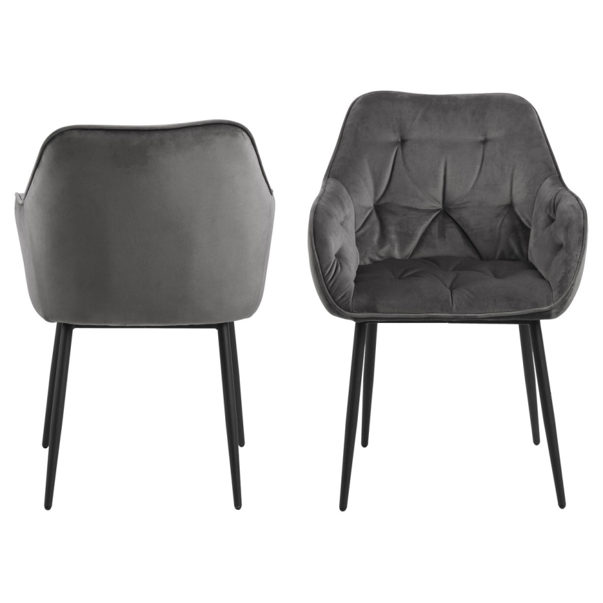 Dining chair with armrests AYLIN 1 pc dark grey